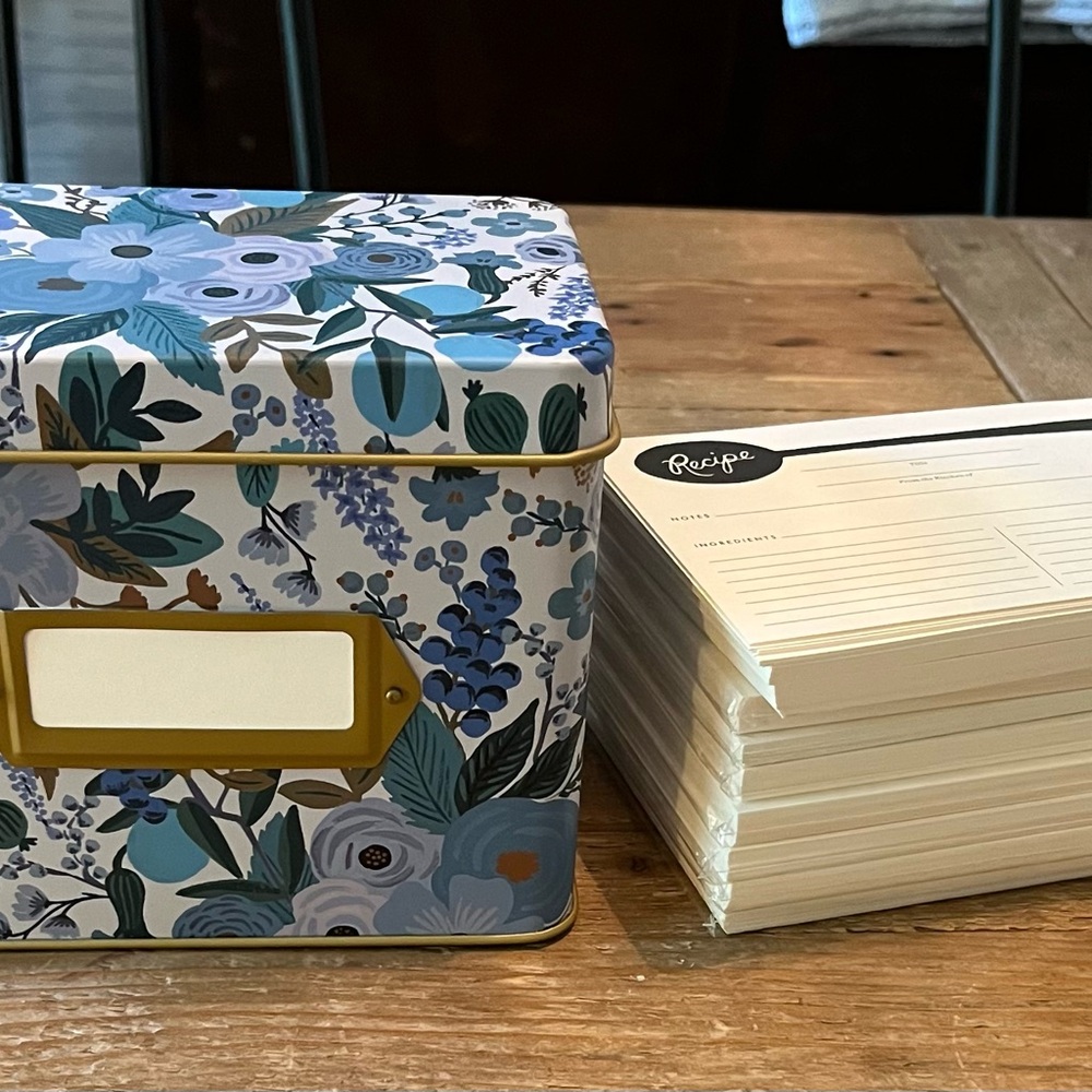 Rifle Paper Co Garden Party Recipe Tin with Cards